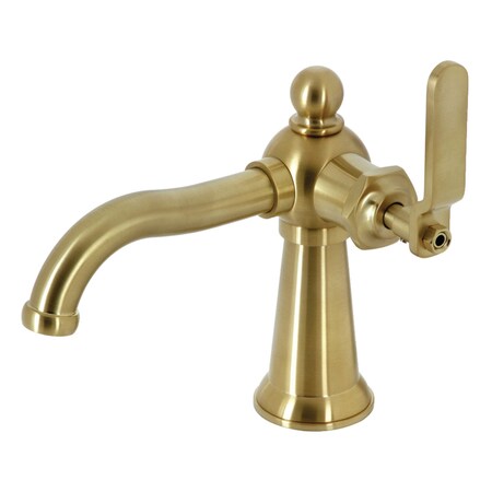 Kingston Brass KS3547KL Single-Handle Bathroom Faucet with Push Pop-Up, Brushed Brass KS3547KL
